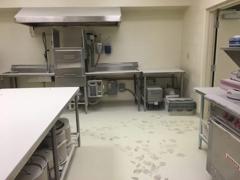 water damage in commercial kitchen