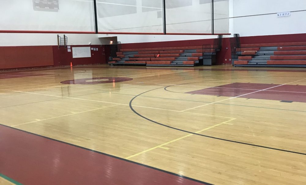 high school gym restored after water damage