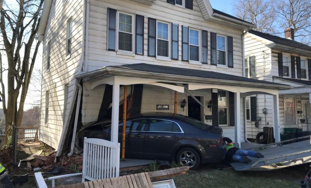 vehicle run into the front of a home